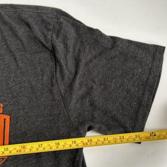 Harley Davidson Chippewa Falls WI gray and orange crew neck t-shirt - Picture 10 of 15